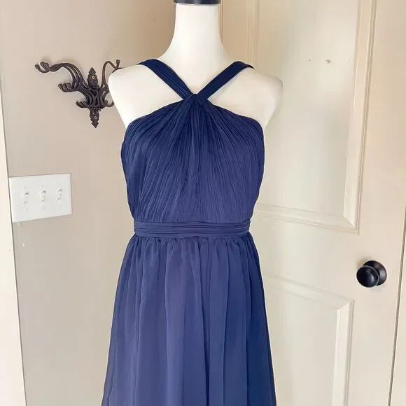 J.Crew Dark Navy Chiffon Dress – Style 56002 – Size 10 - Picture 13 of 14